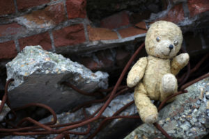 Background War Rubble Teddy Bear
